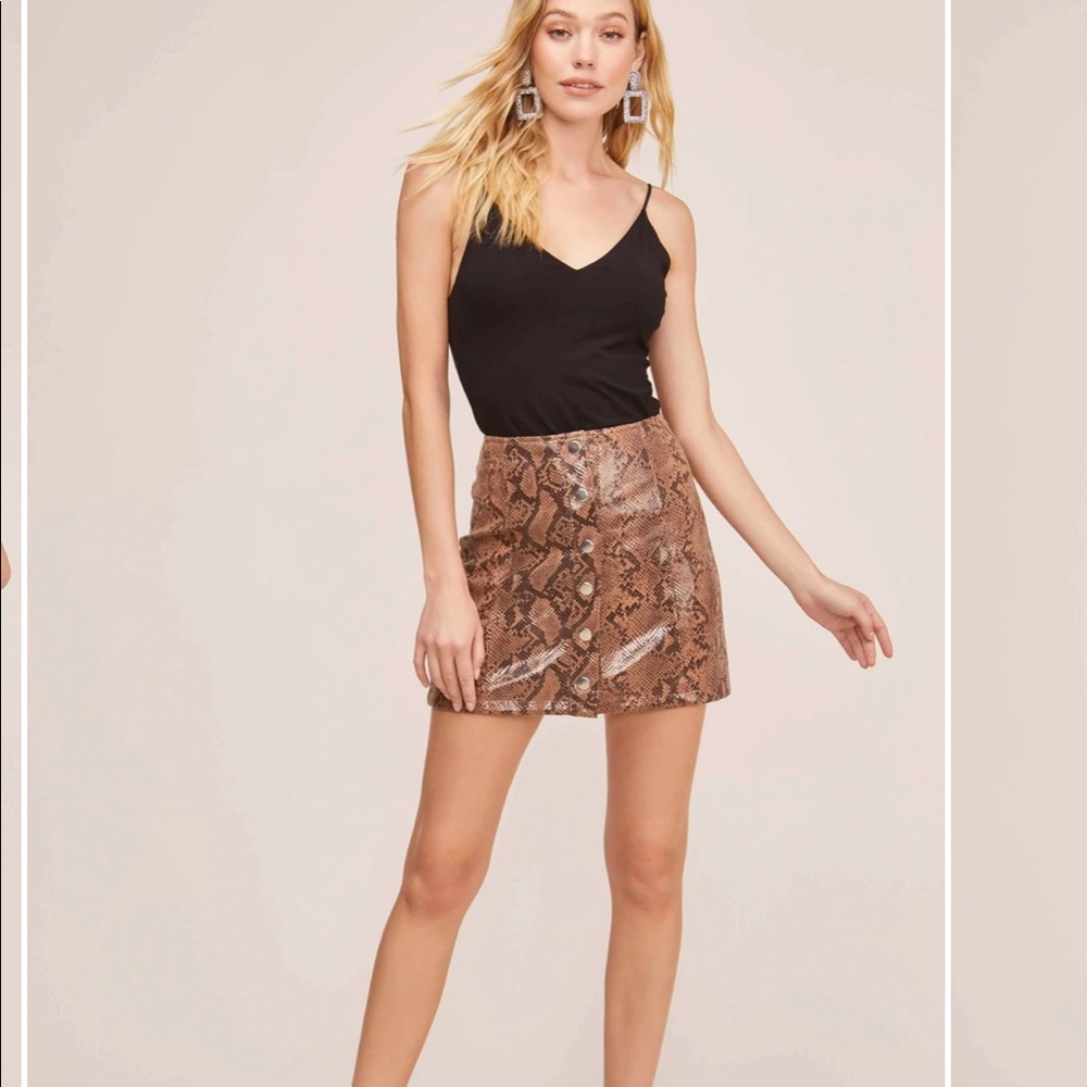 ASTR the Label Snakeskin Skirt